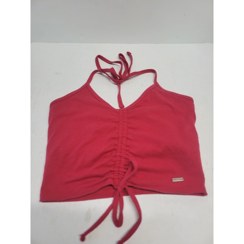 Hollister Ruched Halter Crop Top Small Cinched Front‎